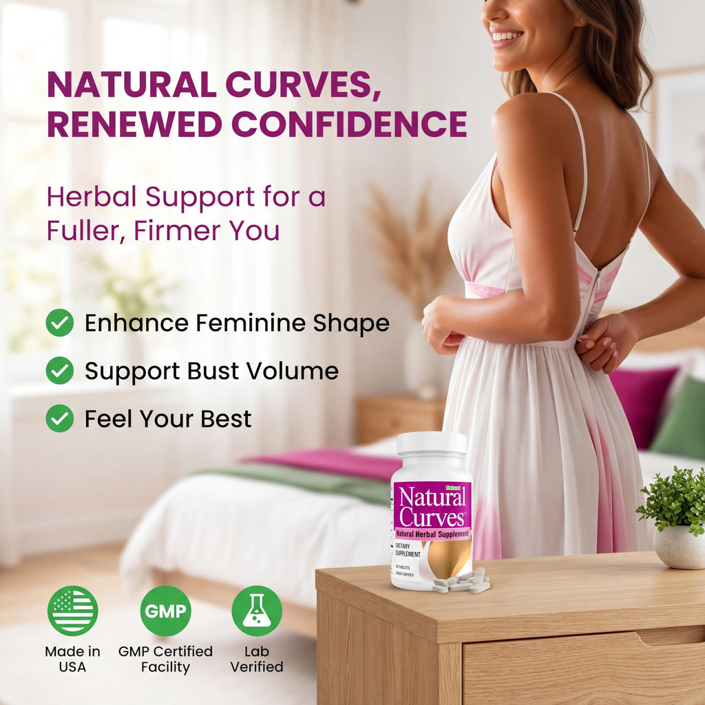 Natural Curves Breast Enhancement Pills and Estrogen Supplement for Women and Men, Breast Enlargement Pills for Women and Transgender - Vegan Non GMO 60 Tablets