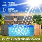 12' x 20' Oval Solar Cover for Inground and Above Ground Pools, 12 Mil - Premium Heavy Duty Solar Blanket for Above Ground Pool, Blue - Made in USA