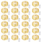 Ineximun 24 Pack LED Fairy Lights Battery Operated 7Ft 20Led Warm White Mini String Lights Waterproof Christmas Lights for Mason Jars Bedroom DIY Party Wedding Christmas Decor