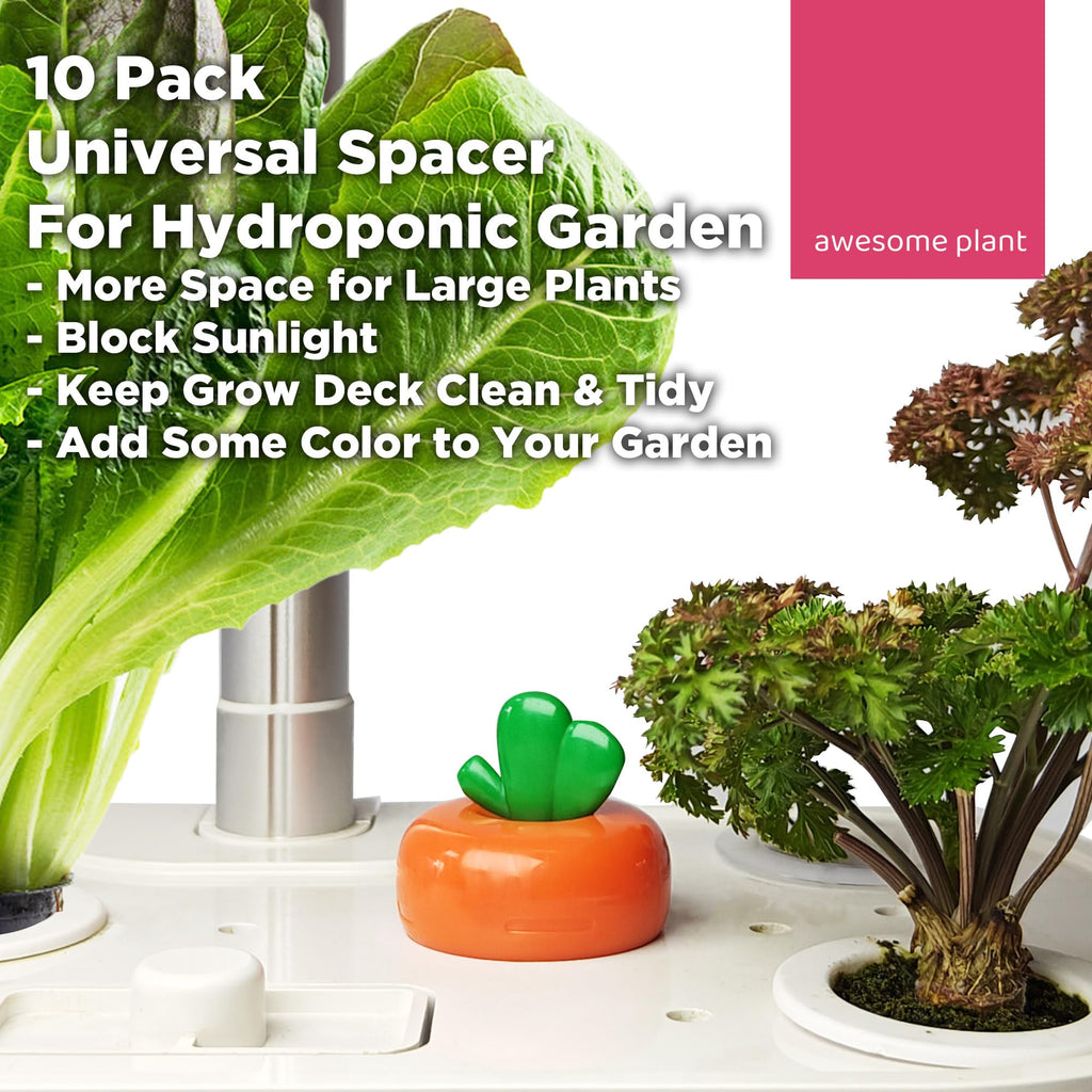 Awesome Plant Carrot Spacer Cover, Compatible with Aerogarden, iDOO, Mufga, GardenCube and other Indoor Hydroponics Growing System, Spacers Cover Lid Accessories for Indoor Garden (10 Pack)