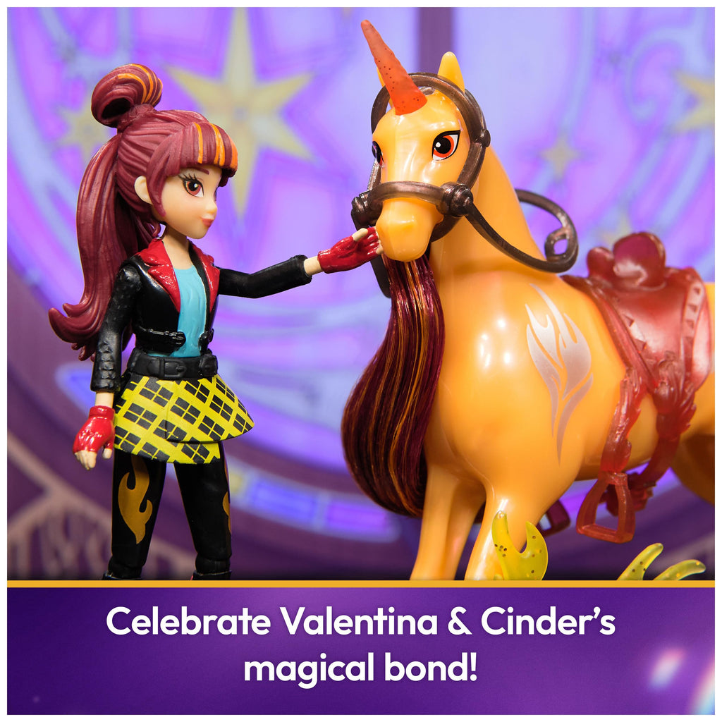 Unicorn Academy, Valentina & Cinder Power of Friendship Set, Translucent Saddle & 2 Power Accessories, Dolls & Unicorn Toys for Girls Ages 4 and up