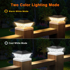 ENSLI Solar Post Cap Lights Outdoor 6 Pack, 2 Mode Bright Fence Post Solar Lights Outdoor Waterproof, Deck Fence Post Cap Light Solar Powered for 4x4 4.5x4.5 5x5 Posts in Garden Decor