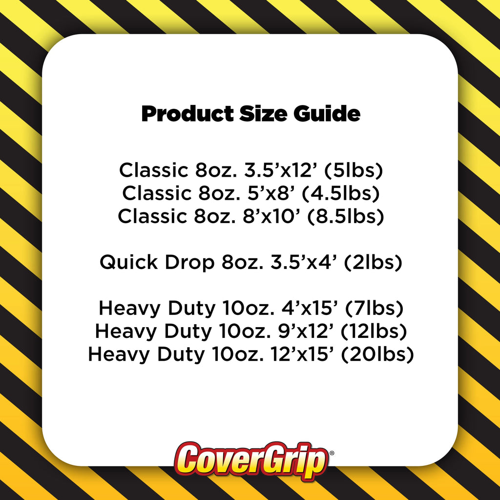 CoverGrip 8 oz Canvas Safety Drop Cloth, 3.5' x 12'