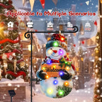 Amadecohome 12x18 Lighted Christmas Snowman Garden Flag, Outdoor Decor
