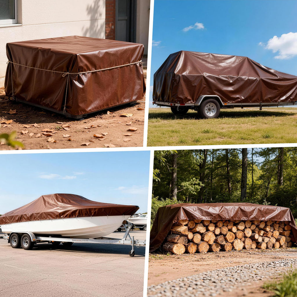 Winpull Tarp 10x20FT, 16 Mil Heavy Duty Large Tarps, Waterproof Tarp with Brass Grommets and Reinforced Edges, UV Resistant, Tear&Fade Resistant Poly Tarp for Outdoor Camping Pool Car Tent