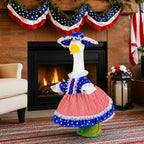 Xroyniu 4th of July Porch Goose Outfits, Patriotic Goose Outfit Costume for Plastic/Cement Statue, Independence Day Goose Clothes for USA 250th Anniversary Garden Patio Decor