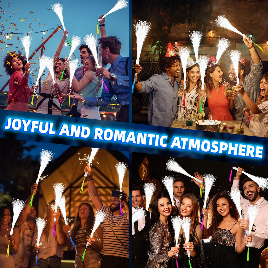 SHQDD 28 PCS Fiber Optic Lights, Glow Fiber Wands, Wedding Party Supplies