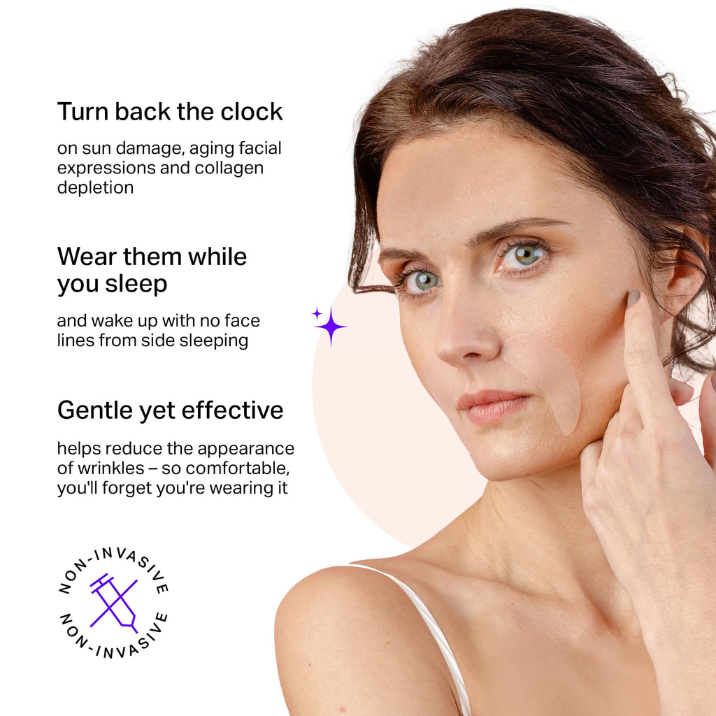 BLUMBODY Smile Line Patches – Face Wrinkle Patches for Fine Lines Around Mouth, between Eyes – Non-Silicone Anti-Wrinkle Facial Tape – Comfortable Overnight Use (90-Day Supply)