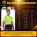 sesafety Hi Visibility Shirts for Men, Safety Shirts with Reflective Strips Class 2, Hi Vis Construction Work Shirt with Pocket Yellow XL