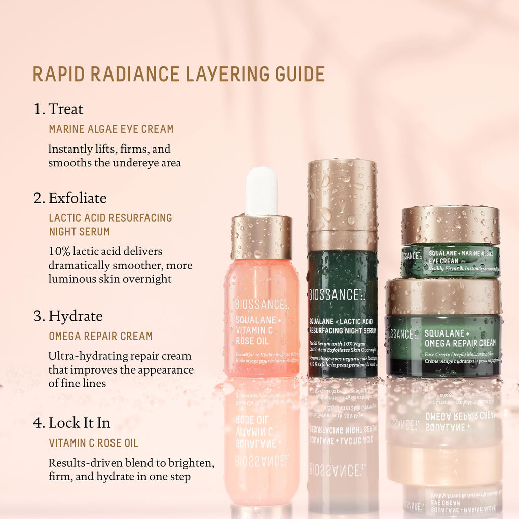 Biossance Rapid Radiance Set, Clean Skincare Gift for Glowing Skin, Valentine’s Day Beauty Gift for Her