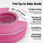 YXPOLYER Flexible PLA Food-Grade 92A Soft PLA 3D Printer Filament 1.75mm 1KG for Printing Dog Chew Toys and Highly Elastic Bouncy Airless Basketball Pet Ball, Pink
