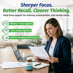 1 Body Brain Supplement – Nootropic Brain Booster with Alpha GPC, Ginkgo & Bacopa – 90 Vegan Capsules – Memory Supplement for Brain Support, Focus Pills, Brain Fog Supplements for Women and Seniors