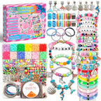 leitait Girls Toys Bracelet Making Kit -3400pcs Charm Jewelry Making Kit Supplies,Unicorn/Mermaid Crafts Birthday Christmas Gifts for Girls Ages 5 6 7 8 9 10 11 12 Years Old