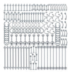 Xpircn 150PCS Mixed Piercing Stainless Steel Nose Horseshoe Lip Tongue Eyebrow Tragus Septum Clicker Body Piercing Navel Belly Ring Nipple Industrial Barbells 14G 16G 20G