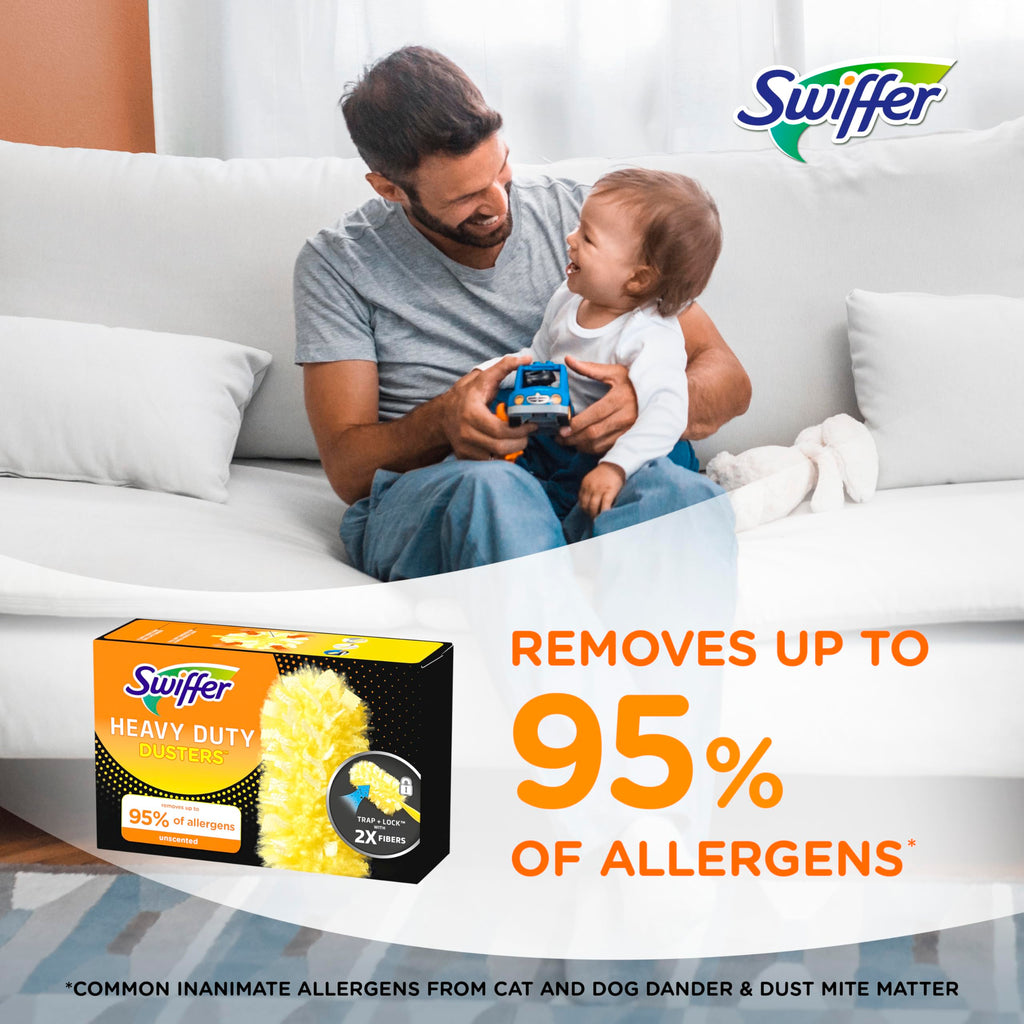 Swiffer Dusters Heavy Duty Multi-Surface Duster Refills for Cleaning, Unscented, 11 Count (Pack of 3)