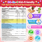 Para Cleanse for Kids & Teens, 24-in-1 Gut Health Gummies - Black Walnut, Wormwood, Clove, Pumpkin Seeds, Vitamin C, Probiotics-Gentle Gut Support, Natural Digestive Balance, Immunity, 0 Sugar, 60cts