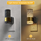 L LOHAS LED Night Lights Plug into Wall, 2 Pack Acrylic Night Light,Dimmable Nightlight with 0-100 LM Adjustable Brightness, 3000K Plug in Night Light with Dusk to Dawn Sensor, for Bathroom Hallway