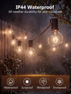 GOOTHY G40 Replacement Bulbs, 120V 5W Incandescent Light Bulbs, C7/E12 Candelabra Base, 1.5 Inch Clear Globe Replacement Light Bulbs for Outdoor String Lights Waterproof, 2200K Warm White, 25 Pack