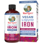 Iron Supplement for Women Men & Kids | Liquid Iron Supplement for Women Men & Kids | Iron for Healthy Blood & Oxygen | Ages 4 & Up | Sugar Free | Vegan | Non-GMO | Gluten Free | 15.22 Fl Oz