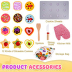 Slice and Bake Wooden Cookie Play Food Set for Kids Kitchen - Toy Food