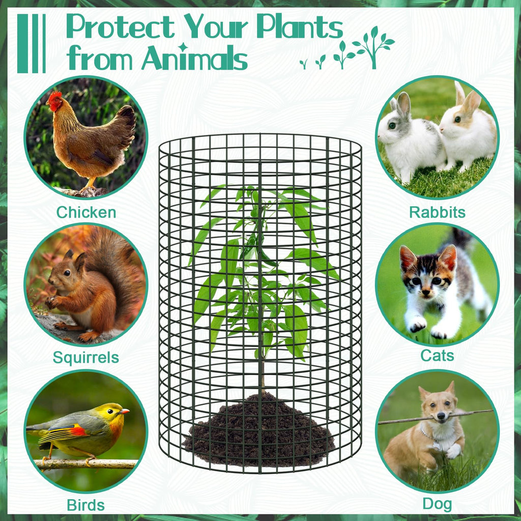 10Packs 24"x12"Plant Protectors from Animals,Plant Cages for Outdoor Plants