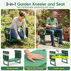 Housolution Garden Kneeler and Seat with Anti-Tipping Extendable Legs