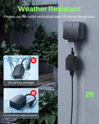 BN-LINK Outdoor 24-Hour Mechanical Timer Outlet, 1 Grounded Outlet, 2 Pack