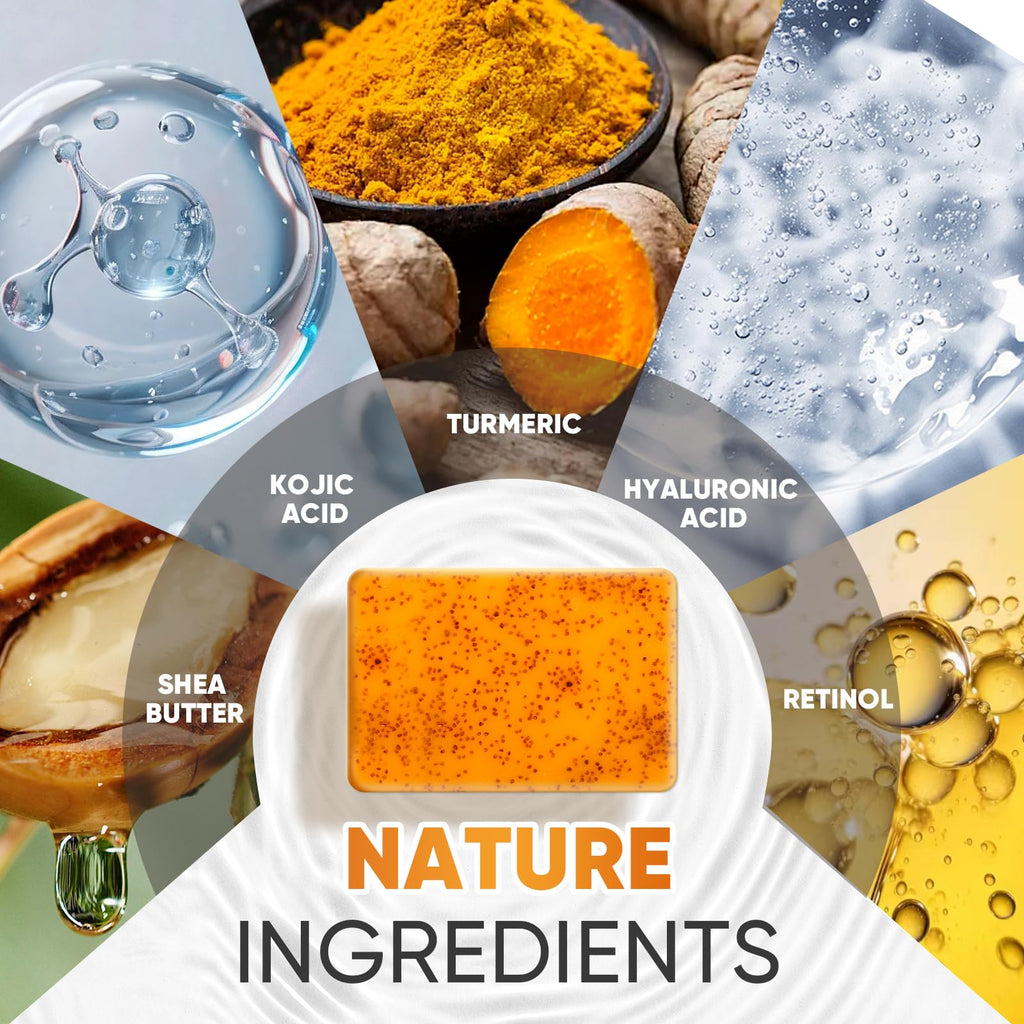 OAKDOLCHE 25P Turmeric Kojic Acid Soap Gift Set, Individually Wrapped (80g) | Infused with Retinol, Collagen & Vitamin E, SLS Free Gentle Care for Face/Body, Suitable for Party & Holiday Gifting