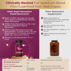 VINIA Piceid Resveratrol Supplement Capsules. Increases Blood Flow and Nitric Oxide. Blood Pressure and Heart Health Support | Antioxidant from Red Grapes | Non-GMO, 30 Count