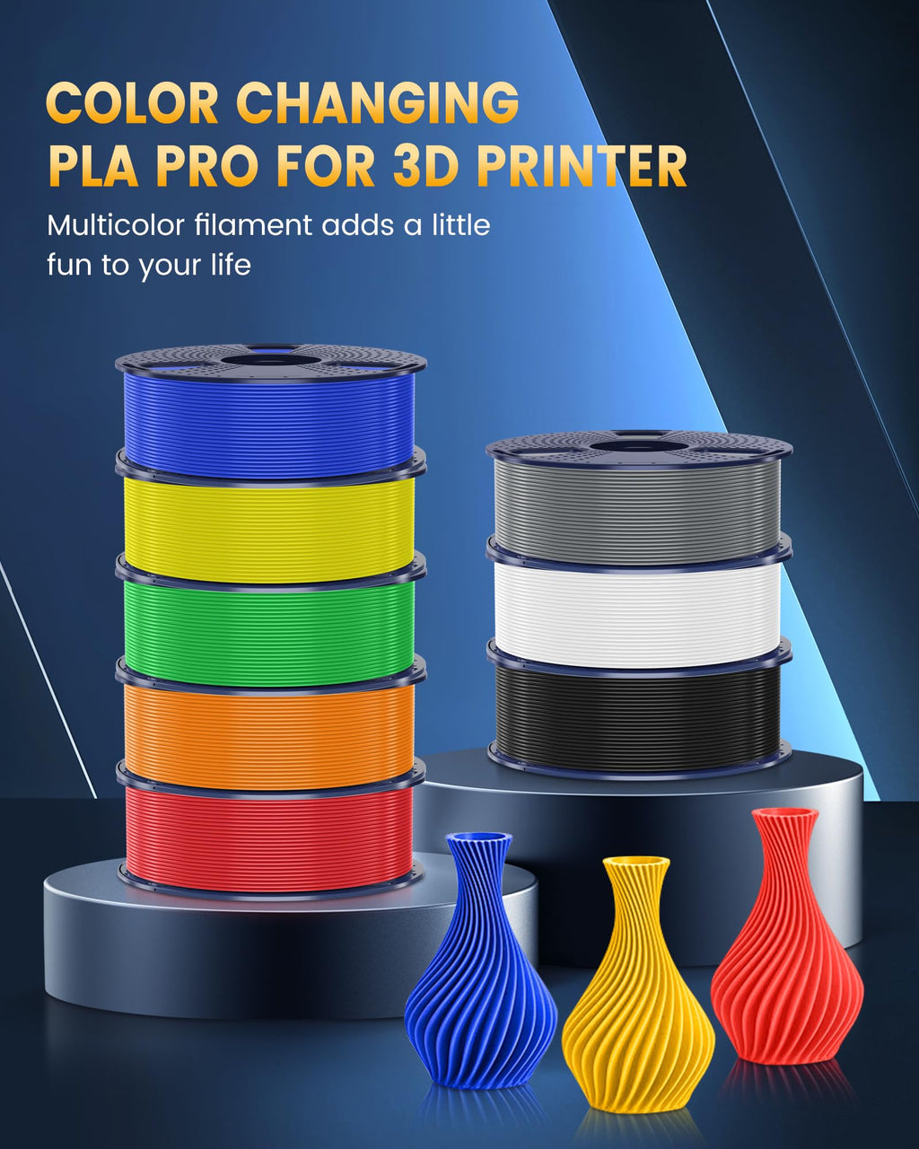 SUNLU PLA+2.0 3D Printer Filament, Klein Blue, 1KG