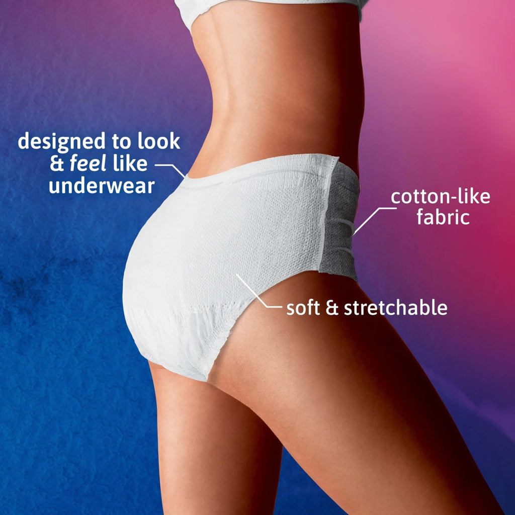 TENA Incontinence Underwear for Women, Super Plus Absorbency, Large, 16 Count