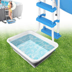 ESEHGS Pool Foot Bath Tray for Swimming Pool, Non- Slip Collapsible Foot Bath for Pool, Portable Foot Tub for Pool for Above Ground Pool Accessories, Rinse Feet Keep Pool Clean (Grey + White)