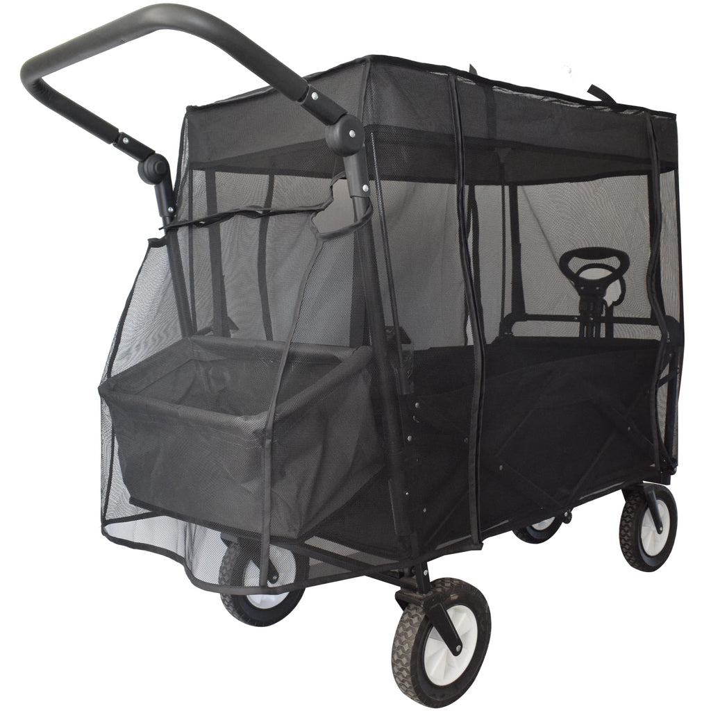 YEEDOIDO Mosquito Net for Wagon Universal, Bug Net Cover for Collapsible Beach Folding Utility Kids Grocery Push Pull Stroller Wagon Cart Accessories Attachment Foldable Sun Shade for Camping