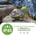 MININOVA Solar Mosaic Turtle Statues Outdoor Garden Decorations Kids Solar Light for Outside Home Decor Gifts for Kids Women Retirement Housewarming Christmas