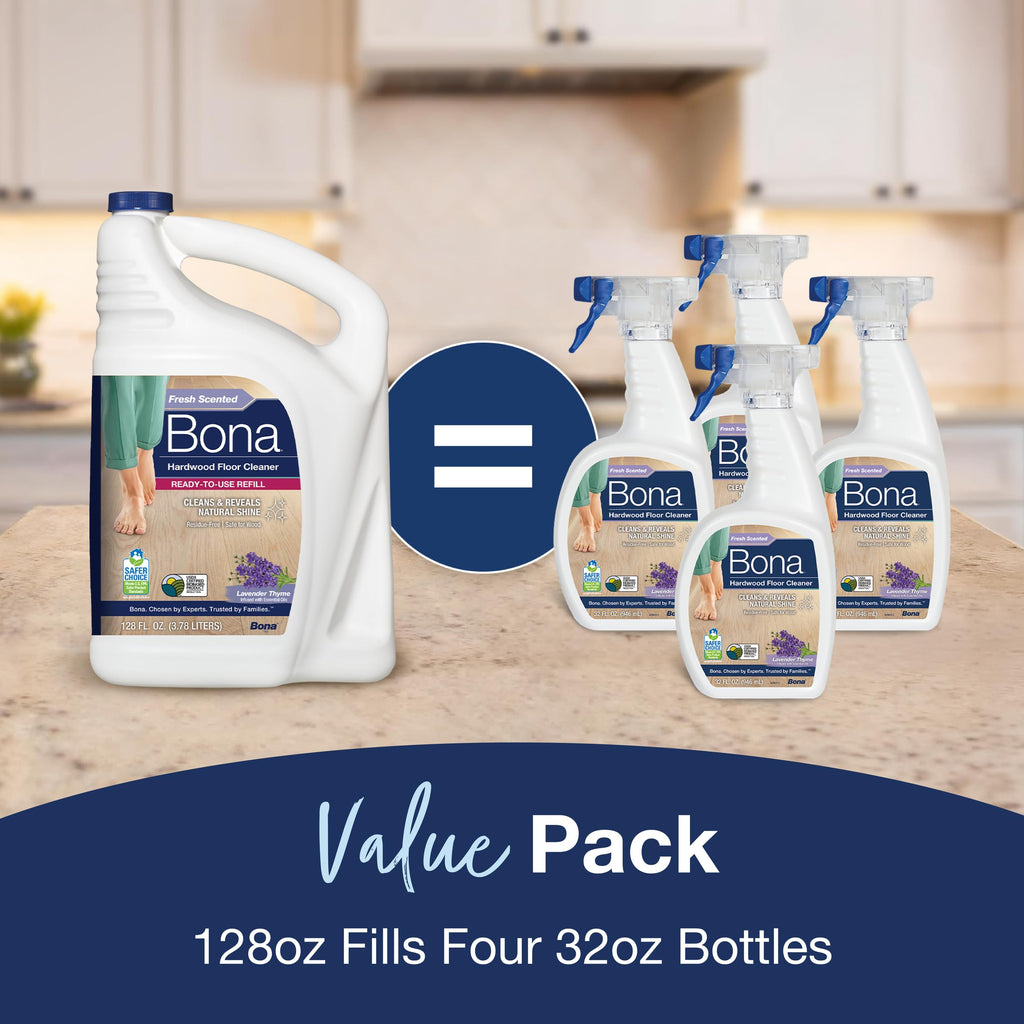Bona Hardwood Floor Cleaner Refill - 128 fl oz - Lavender Thyme Scent