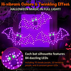 HappyAlley 3-Pack 14" Halloween Classics Twinkling LED Bat Window Lights
