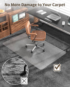 Blvornl Frosted Clear Chair Mat for High Pile Carpet and Hardwood Floor, 32.3"*53" Hard Material Chair Mat, Heavy Duty Computer Chair Mats for Rolling Chairs, Desk Floor Rug for Office and Home