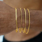 MosFlor 4 Pcs Mens Bracelet Gold Cuban, Cuban link Chain for men Waterproof Stainless Steel Men Jewelry Adjustable Bracelets for Men Birthday Gifts for Him Dad Son