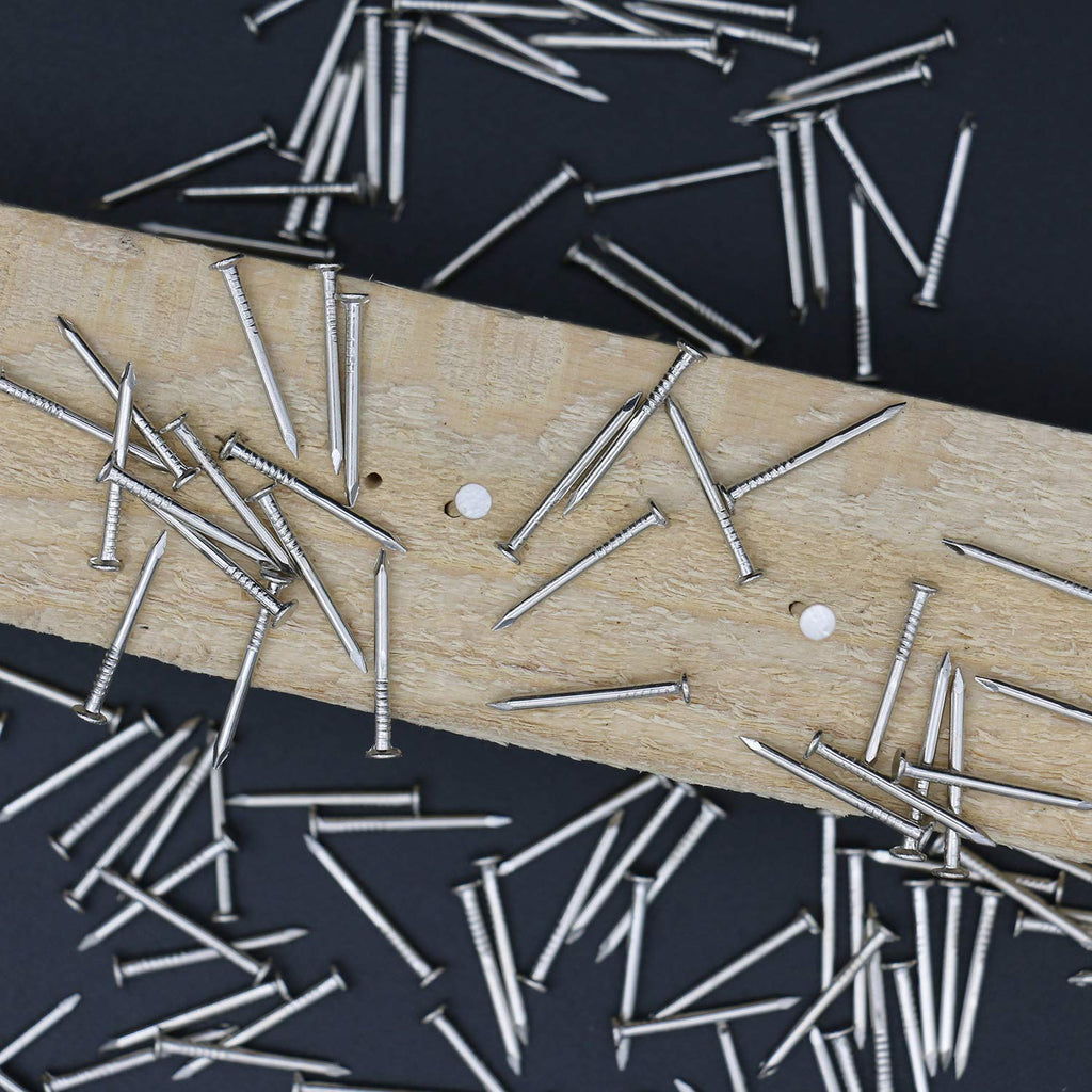 JEGONFRI 900PCS 3/4" Nickel Flat Head Nails for Hanging Pictures & Woodwork