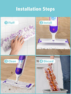 AIR U+ 12 Pack Disposable Power Mop Pads Refills for Swiffer Power Mop, Unscented 14-Layer Thickened Multi-Surface Replacement Mopping Refills Pads for Floor Surface Cleaning
