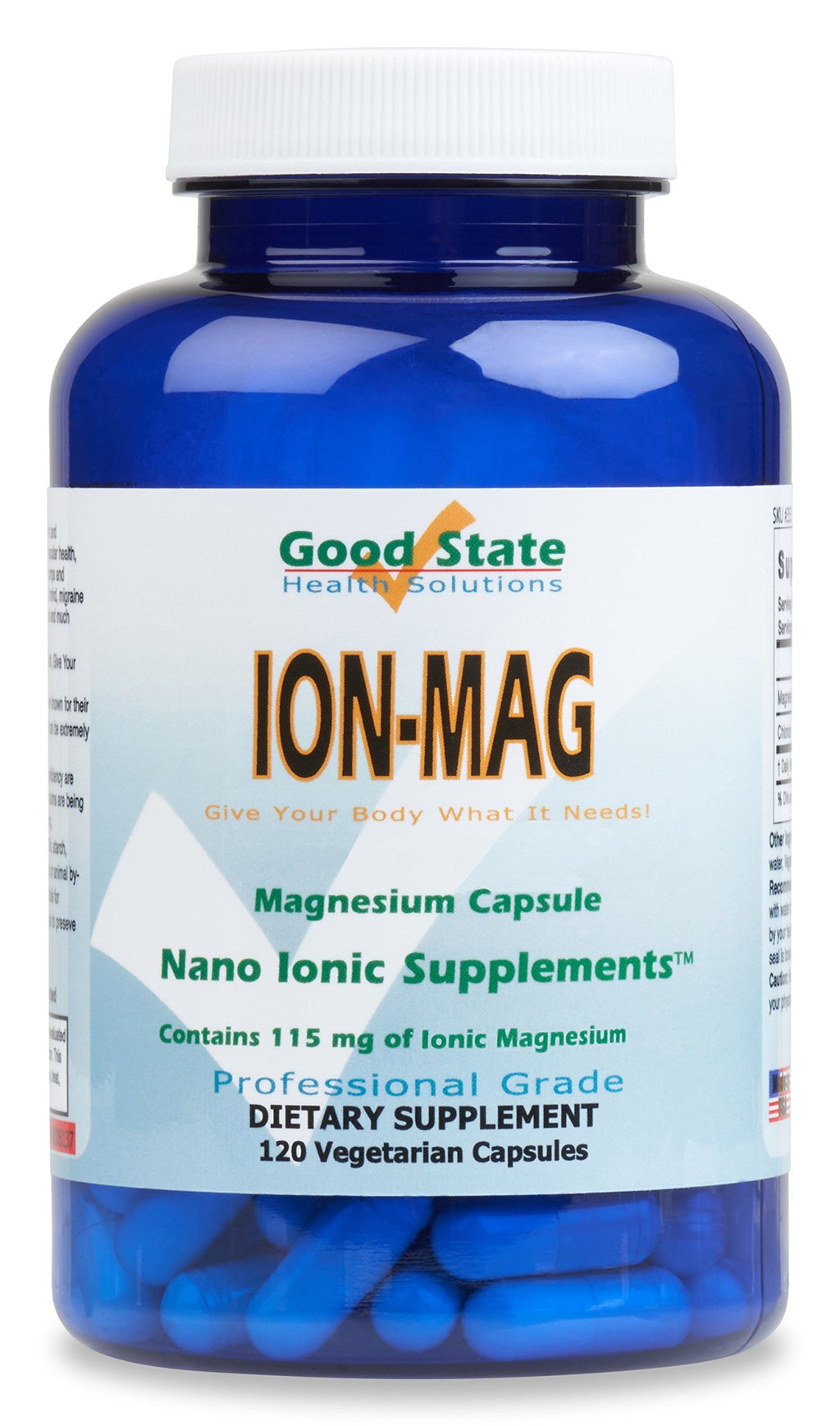 Good State ION-MAG - Ionic Magnesium Capsules - (115 mg Each Serving) (120 Veggie Capsules)