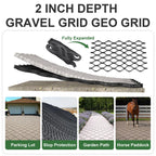 Gravel Grid 3'' Depth with Metal Stakes, 6.6x16.4 FT Geogrid for Gravel Driveway 2200 lbs per Sq FT Erosion Control Ground Grid Gravel Stabilizer Grid for Driveway, Parking Lot, Slope, Walkway, Patio