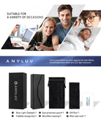 ANYLUV Blue Light Glasses for Men, Lightweight Computer Gaming Glasses, Stylish Anti Eyestrain Blue Light Blocking Men