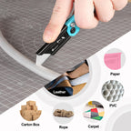 WORKPRO 3-Pack Folding Utility Knife, Razor Blade Knife with Safety Axis Lock, Quick Change Blade Box Cutter, EDC Pocket Knife with Belt Clip