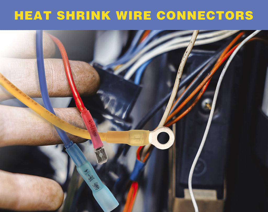 haisstronica Crimping Tool for Heat Shrink Connectors HS-8327 with 200PCS Marine Grade Heat Shrink Butt Connectors of Tinned Red Copper AWG 22-10