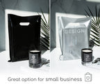 Choice Marts Merchandise Bags Black & Silver Color 200 Bags 1.5Mil Thick 9"x12" Size With Handles