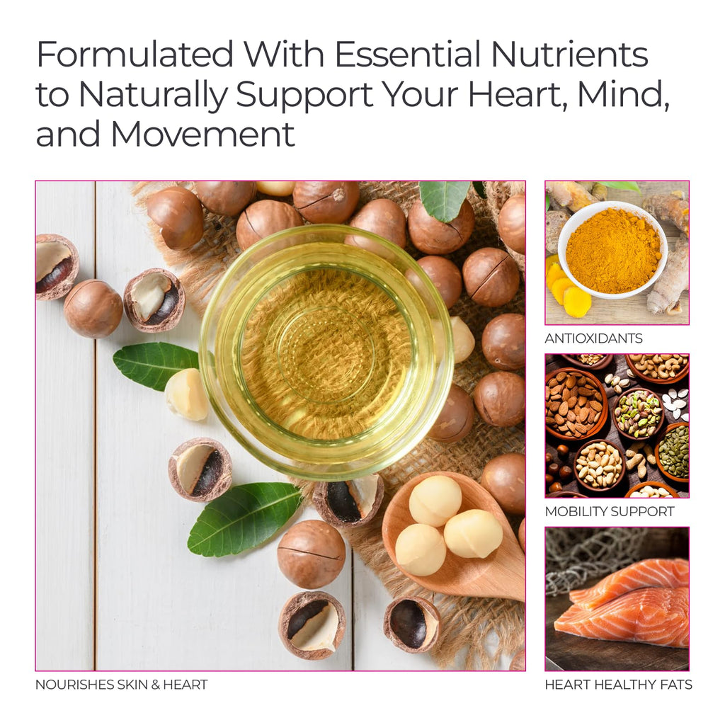 Livingood Daily Omega 3 6 9 Plus Turmeric Curcumin - Omega 3 Supplement (EPA & DHA) - Supports Heart Health - Supplements - 60 Softgels