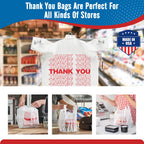 Fuxury 2000 Count - 2K Plastic Thank You T-shirt Bags White (11.5" x 6.5" x 21"), Grocery, Take Out, To Go, Retail Shopping Bags for Business in Bulk