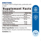 Vitamin World Phosphatidylserine 300mg, 50% Standardized, with DHA & Ginkgo Biloba, Supports Brain Health, Cognitive Function, Memory & Focus, Neuroclear Gold Made with Non-GMO Soy, 90 Softgels