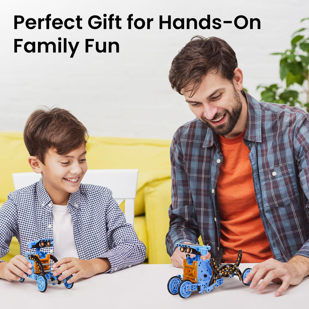 Sillbird Solar Building Robot Kit STEM Gift for Boys Aged 8-13, DIY Science Educational Toys for Kids Teens Birthday, 12-in-1 Solar or Battery Powered Robotic Set with 197 Pieces